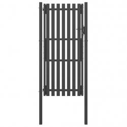 Portail de clôture de jardin Acier 1x2,5 m Anthracite