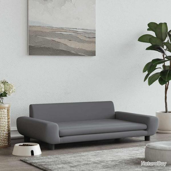 Lit pour chien gris fonc 100x54x33 cm velours