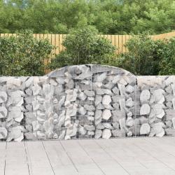 Paniers à gabions arqués 2 pcs 300x30x100/120 cm fer galvanisé