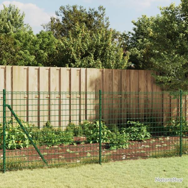 Clture en treillis mtallique avec bride vert 0,8x10 m