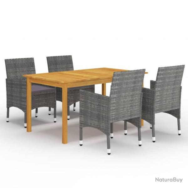Ensemble  manger de jardin 5 pcs Gris