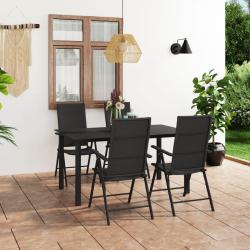 Ensemble à manger de jardin 5 pcs noir