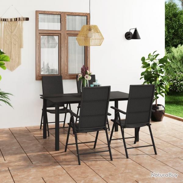 Ensemble  manger de jardin 5 pcs noir