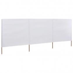 Paravent 3 panneaux Tissu 400 x 120 cm Blanc