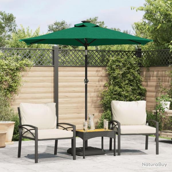Parasol de jardin avec mt en acier vert 225x225x212 cm
