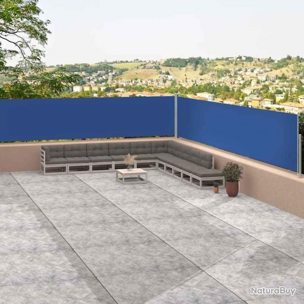 Auvent latral rtractable Bleu 117x1200 cm