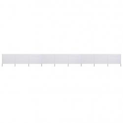 Paravent 9 panneaux Tissu 1200 x 120 cm Blanc sable