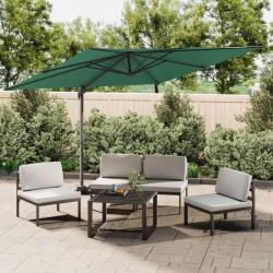 Parasol cantilever à LED Vert 400x300 cm