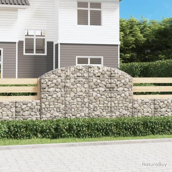 Panier de gabions arqu 200x30x120/140 cm Fer galvanis