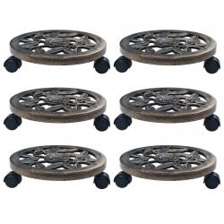 Chariots pour plantes 6 pcs Bronze 30 cm Plastique