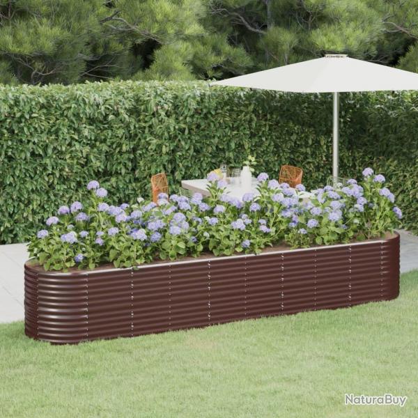 Lit surlev de jardin Acier enduit de poudre marron