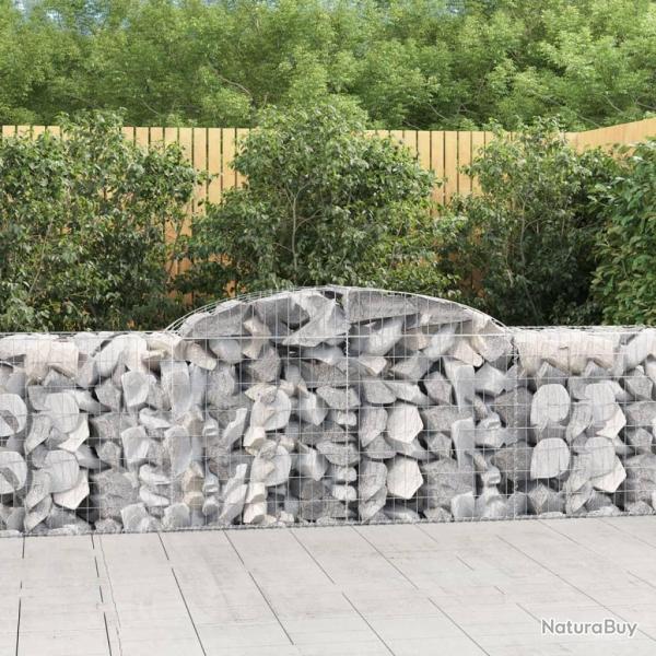 Paniers  gabions arqus 3 pcs 300x50x80/100 cm fer galvanis
