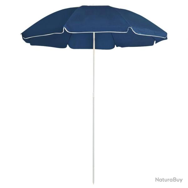 Parasol de jardin avec mt en acier bleu 180 cm