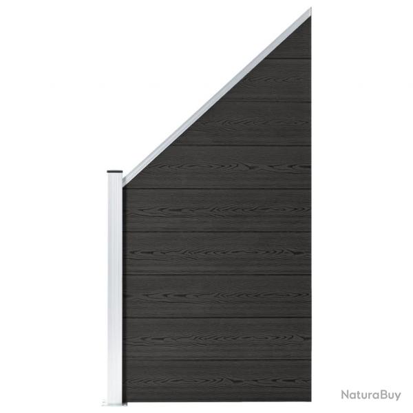Panneau de clture WPC 95x(105-180) cm Gris