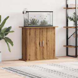 Support d'aquarium chêne artisanal 81x36x73 cm bois ingénierie