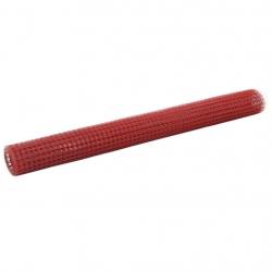 Grillage Acier avec revêtement en PVC 25x1,5 m Rouge