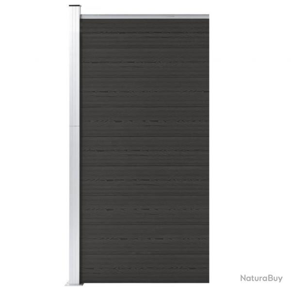 Panneau de clture WPC 95x186 cm Noir