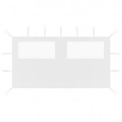 Paroi latérale de belvédère avec fenêtres 4x2 m Blanc