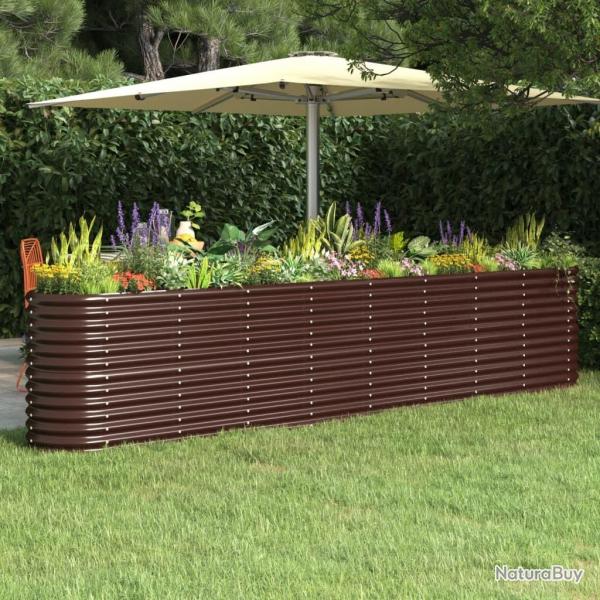 Lit surlev de jardin Acier enduit de poudre marron
