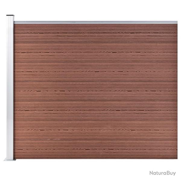Panneau de clture WPC 175x146 cm Marron