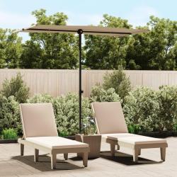 Parasol de jardin avec mât en aluminium 180x110 cm taupe