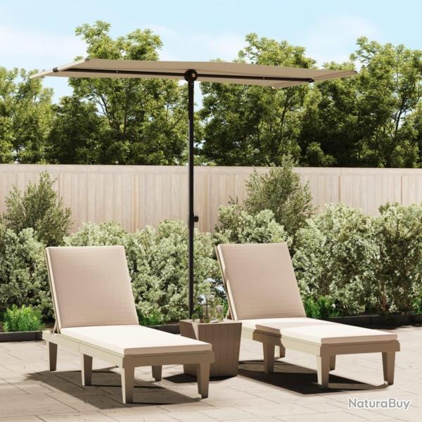 Parasol de jardin avec mt en aluminium 180x110 cm taupe