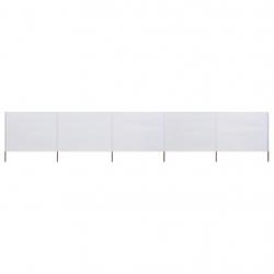 Paravent 5 panneaux Tissu 600 x 160 cm Blanc sable
