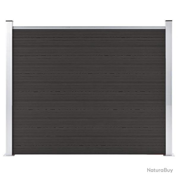 Panneau de clture WPC 180x146 cm Noir