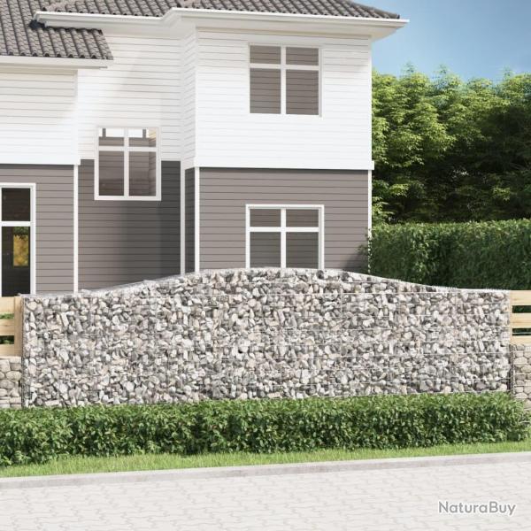 Panier de gabions arqu 400x50x120/140 cm Fer galvanis