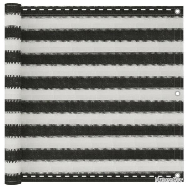 cran de balcon en PEHD 90 x 600 cm Anthracite et blanc