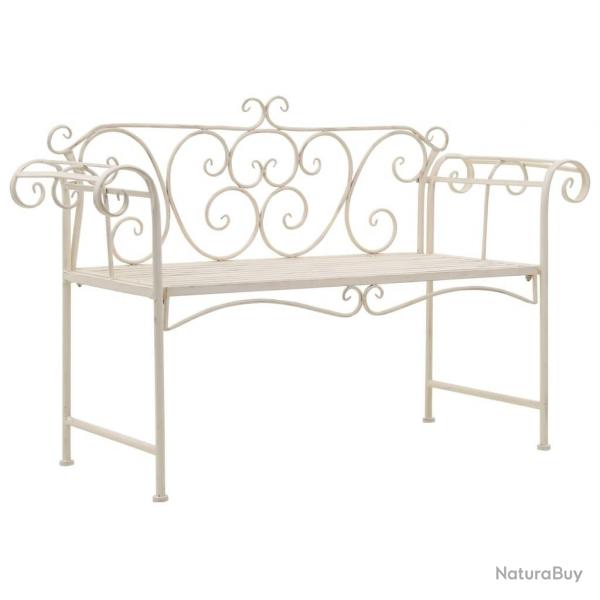 Banc de jardin 132 cm Mtal Antique Blanc