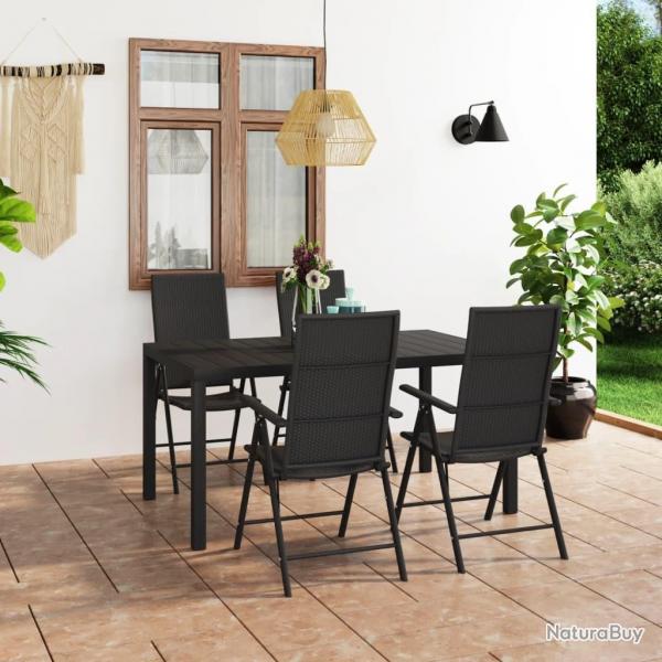 Ensemble  manger de jardin 5 pcs noir