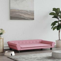Lit pour chien rose 100x50x21 cm velours