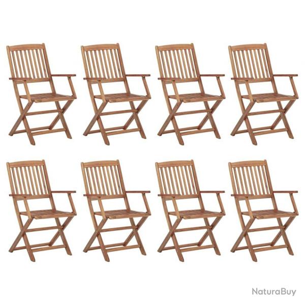 Chaises pliables d'extrieur lot de 8 Bois d'acacia solide