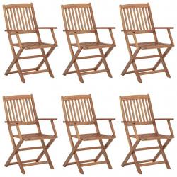 Chaises pliables d'extérieur lot de 6 Bois d'acacia solide