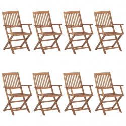 Chaises pliables d'extérieur lot de 8 Bois d'acacia solide