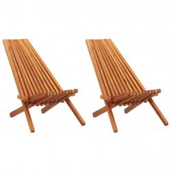 Chaises pliables d'extérieur lot de 2 Bois d'acacia solide