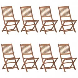 Chaises pliables d'extérieur lot de 8 Bois d'acacia solide