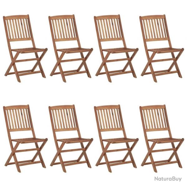 Chaises pliables d'extrieur lot de 8 Bois d'acacia solide
