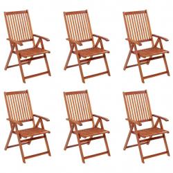 Chaises pliables de jardin lot de 6 Bois d'acacia solide