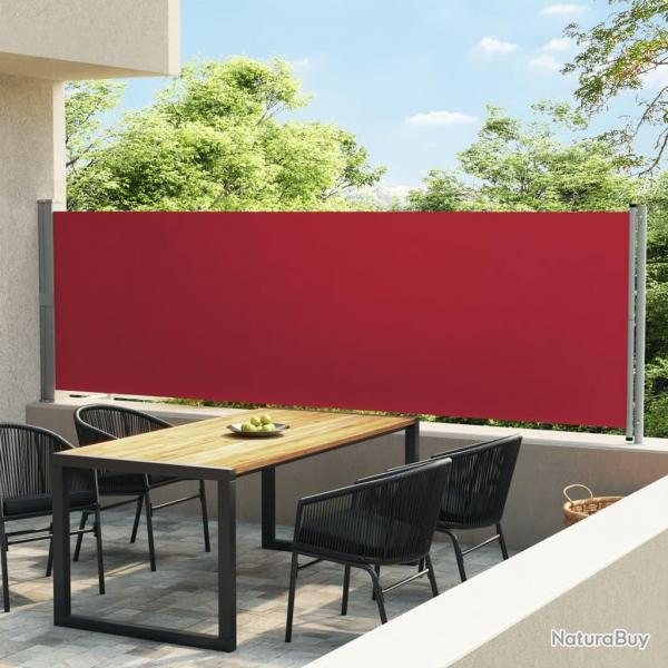 Auvent latral rtractable de patio 140x600 cm Rouge