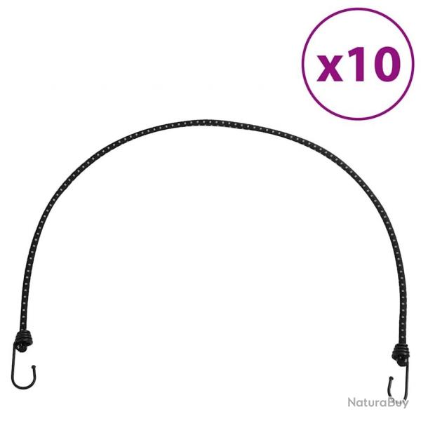 Cordes lastiques avec bandes rflchissantes et crochets 10pcs