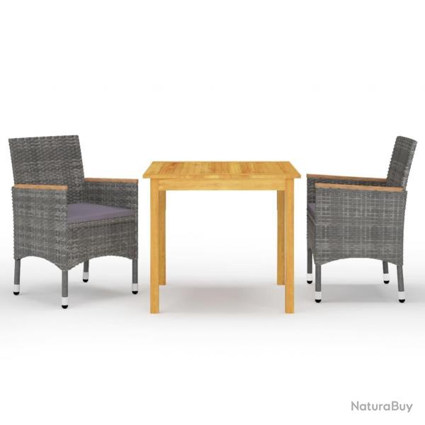 Ensemble  manger de jardin 3 pcs Gris