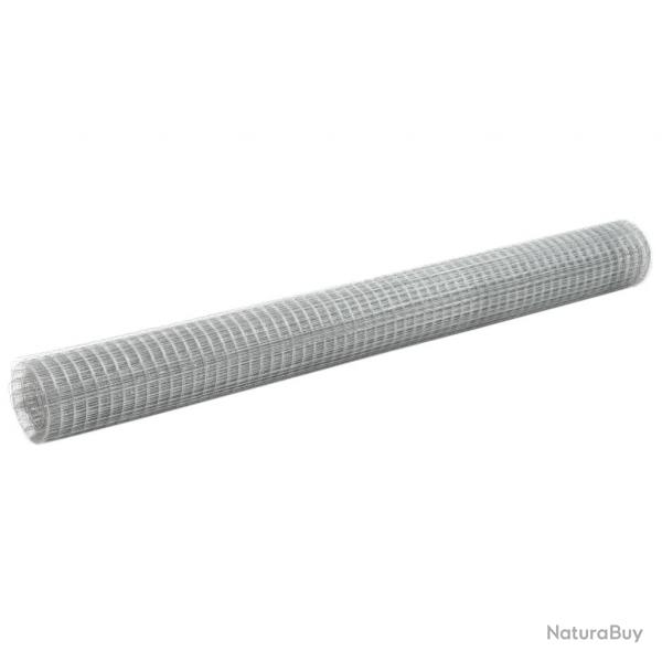 Grillage pour volire acier galvanis 25x1,5 m argent