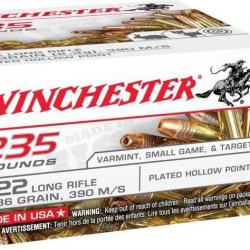 WINCHESTER - Balles cal22LR boite vracs x235 cuivré / 36GR