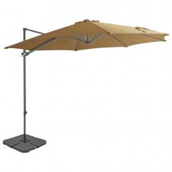 Parasol de jardin avec base portable taupe