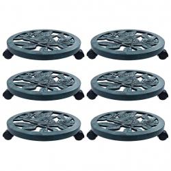 Chariots pour plantes 6 pcs Vert 38 cm Plastique