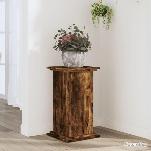 Support pour plantes chne fum 33x33x60 cm bois d'ingnierie
