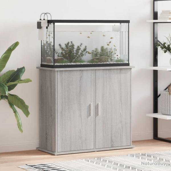 Support pour aquarium sonoma gris 81x36x73 cm bois d'ingnierie