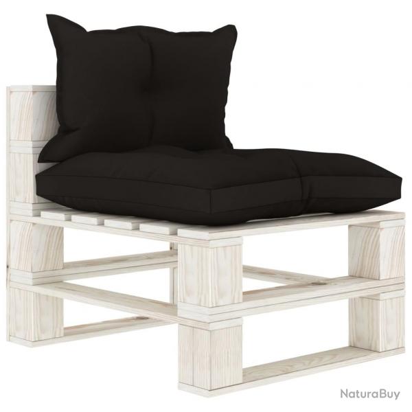 Canap de milieu palette de jardin avec coussins noir Bois